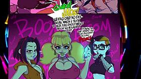 Enjoying a lively cartoon party gathering