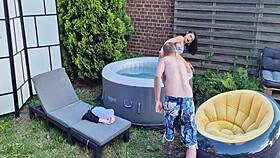 Backstage Outdoor Anal Masturbation Show