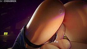 big ass gets creampied in wild 3d anime pussy pounding