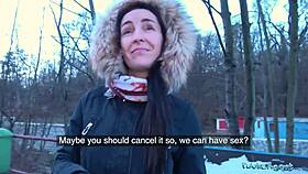 Public Agent: Brunette with NICE NATURAL TITS in Outdoor Action