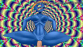 Psychedelic slut rides in hentai 😈