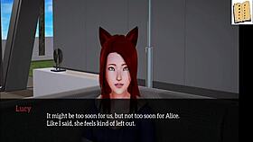 my new family 90 features brunette with big tits and ass in anime game