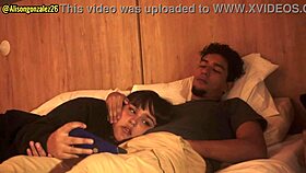 I'm sleepy, stepbrother, let me lie on your legs but don't put your penis in my mouth please