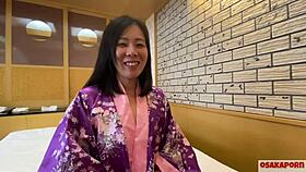 I-I can't believe I'm cheating with this young guy in my geisha outfit... outdoor blowjob and doggystyle, then masturbating! 😳