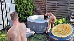 Backstage Outdoor Anal Masturbation Show