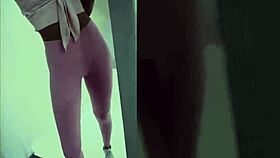 mila mars hits the gym bathroom for a quick workout session