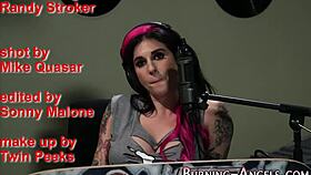 Emo lesbian with tattoos explores alternative goth style.