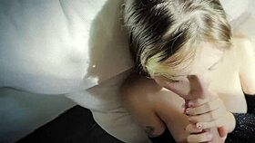 Sexy blonde russian hottie sucking dick