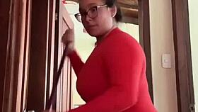 my cute neighbor is in the bathroom, perhaps enjoying some private time