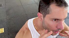 colombian bodybuilders with huge muscles sweat at the gym