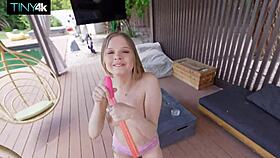 Coco Lovelock teases that cock with her tight pussy