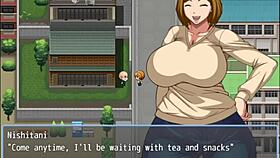 Lonely old man grabs neighbor's huge ass in hentai game part 3