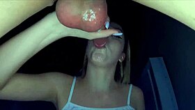 Amateur Gives Sloppy Blowjob to Monster Cock, Swallows Huge Cum Load