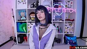 Hinata in cosplay gets anal creampie, gaping her big ass teen 18+ redhead! Watch the full scene on evilus com.