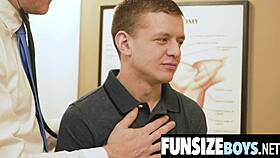 Look at that monstercock stretching the petite boy's tight ass in the hospital.