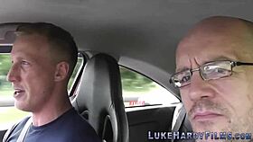 this british brunette gets spitroasted by two guys with monster cocks 😏