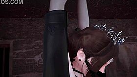 young lady enjoys threesome with two monster cocks