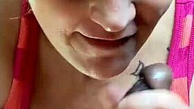 Public blowjob in the car with spitting and cum