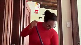 my cute neighbor is in the bathroom, perhaps enjoying some private time