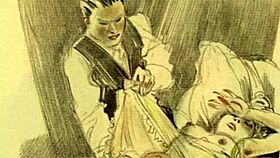 an old book revealed vintage drawings with retro cartoon elements and antique charm