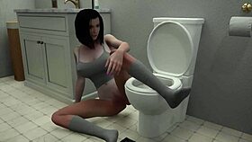 Brunette With Big Tits Plays With Toys And Big Cock