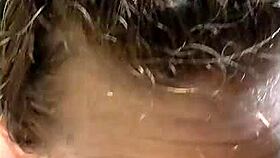 Public blowjob in the car with spitting and cum