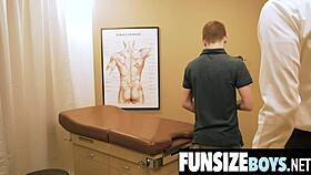 Look at that monstercock stretching the petite boy's tight ass in the hospital.