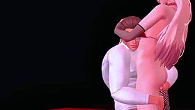 perverted power dominates slave in ass-eating sims anime hentai parody 😈