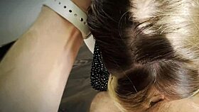 Sexy blonde russian hottie sucking dick