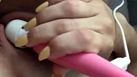 18yo blonde amateur explores body with vibrator in homemade video