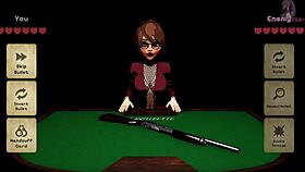 In X roulette 2, the 3d cartoon babe squirts during bukkake blowbang on the table?