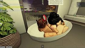 Intense bath time with my wife