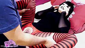 hot goth stepsister enjoys a hard fuck in cosplay costumes