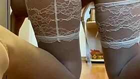 Blonde girl masturbates her ass with orgasm 😏