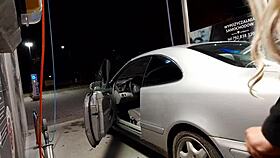 at the car wash, a transsexual encounter unfolds outdoors