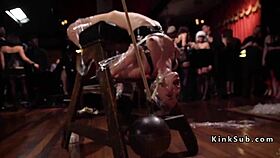 I joined the upper floor orgy tied up and choked during deepthroat submission