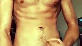 The hot soloboy strokes his monster cock to cumshot.