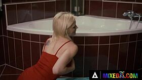 In a reality scene, three orphans and a nasty housekeeper engage in a hot lesbian foursome with scissoring and masturbation