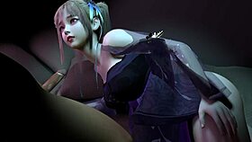 3d blonde babe encounters huge stranger for wild lesbian sex