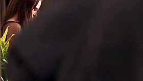 The busty babe rides the big cock.