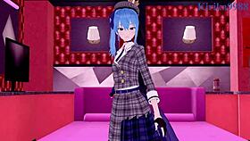 Hakui koyori and hoshimachi suisei intense creampie sex in hololive vtuber hentai