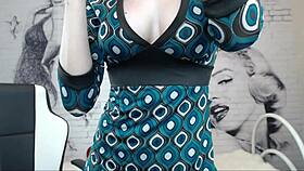 blonde performs footjob on guy