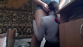 I guide her head to make me cum quicker, and she flies into orgasm. Anime-style muff diving with spanking.