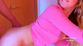 Blonde teen deepthroats before bent over doggystyle sex