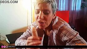 Your banker milf jerks off in roleplay