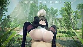 I can't believe how hot this 2b hentai compilation is, it's making me so excited!