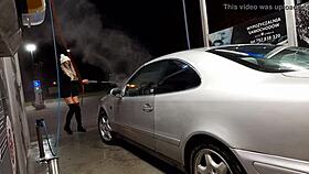 at the car wash, a transsexual encounter unfolds outdoors
