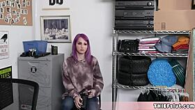 Purple Haired Biker Chick Feels Overwhelming Pleasure As Her Tiny Pussy Gets Destroyed Roughly