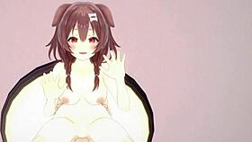 korone and okayu from hololive get into some intense hentai sex action