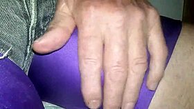 Teasing big bulge in tight spandex